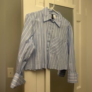 H&M Striped Button Up Top